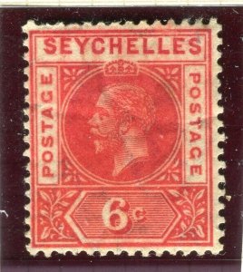 SEYCHELLES; 1912 early GV issue fine Mint hinged Shade of 6c. value