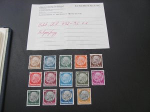 GERMANY 1933 MNH CERT. SCHLEGEL SC 401-414 HINDENBURG  SET XF 1100+ EUROS (134)