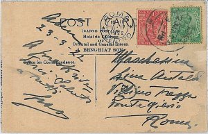 30166 - INDIA \ ADEN - POSTAL HISTORY - POSTCARD to ITALY 1922-