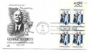 1756 George M Cohan, Performing Arts, ArtCraft zip block FDC