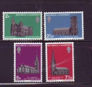 Guernsey Sc 60-63 1971 Christmas Churches stamp set mint NH