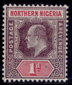 NORTHERN NIGERIA EDVII SG21, 1d dull purple & carmine, LH MINT. Cat £21.