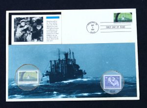 US #2959f & Germany #B260 MNH on  Extra Large Combo Custom FDC 10 x 7 Cover