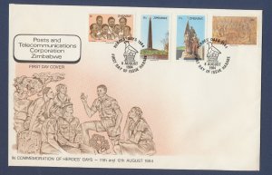 ZIMBABWE - Scott 477-480, - FDC - Heroes - 1984