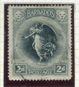 BARBADOS; 1919 early Victory issue used hinged 2d. value