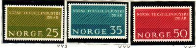 Norway Sc 443-5 1963 Textile Industry stamps mint NH