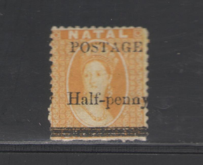 Natal 1877 Surcharge 1/2p Scott # 61 MH