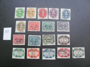 Germany 1920 USED MI. 34-51 OFFICIAL  SET  VF/XF 75 EUROS (183)