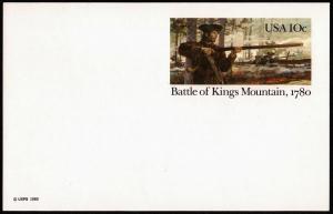 SC#UX85 10¢ Battle of Kings Mountain Postal Card Unused