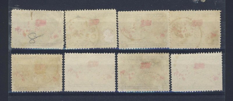 8x Canada 1898 Xmas Map Stamps Used fine to VF Guide Value = $72.00