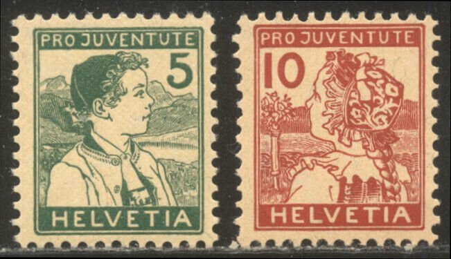 SWITZERLAND #B2-3 Mint NH - 1915 Pro Juventute Set