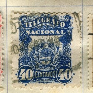 URUGUAY; 1890s early classic TELEGRAFOS issue used 40c. value