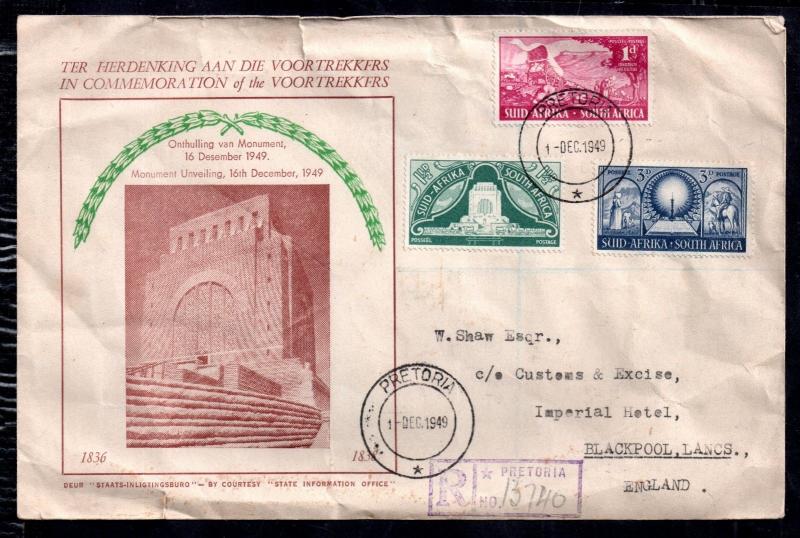 South Africa 1949 Voortrekker FDC illustrated WS9584