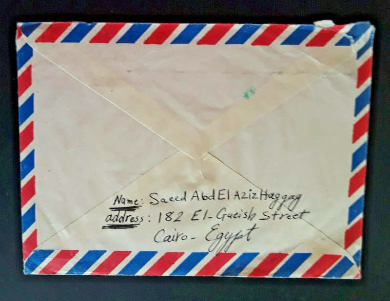 1981 Cairo Egypt To Knoxville TN Univ Graduate School Application Airmail Cover