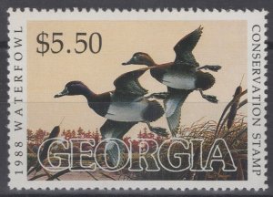 ZAYIX 1988 Georgia 4  MNH - US State Duck Stamp - Birds - 062322S38