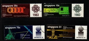 SINGAPORE SG463/6 1983  WORLD COMMUNICATIONS YEAR USED