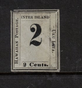 Hawaii #16a Mint Fine+ Unused (No Gum) With 2 At Top Of Rectangle Plate 3-D