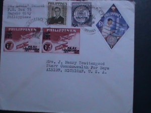 PHILIPPINES -1962- 6 PICTORIAL STAMPS ON USED COVER VF-WE SHIP TO WORLDWIDE