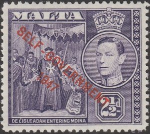Malta 1948 - SG #239, 2.½d - Adam entering Mdina - King George VI - MVLH