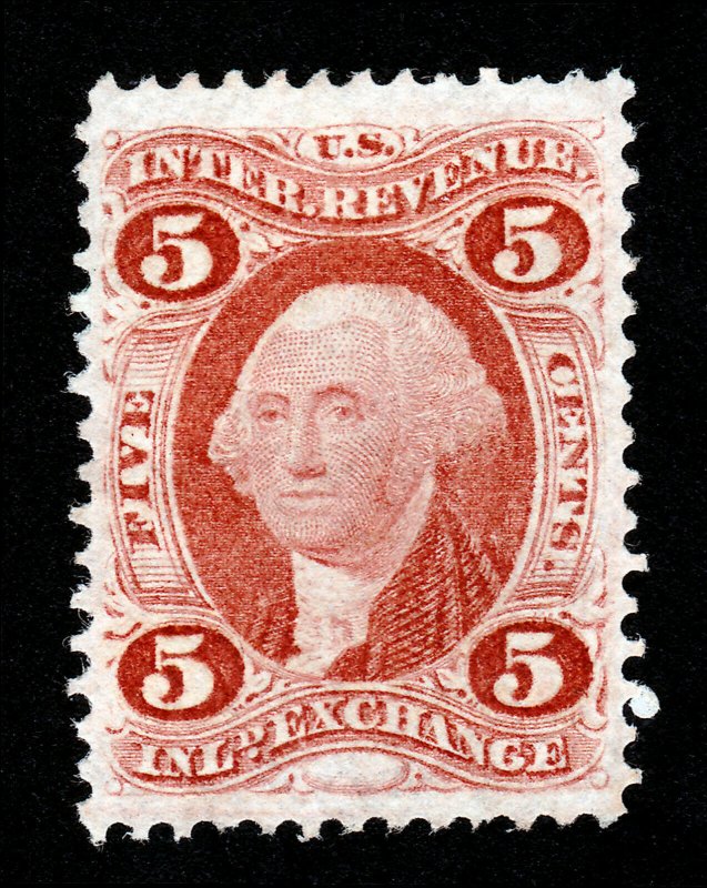 U.S. REVENUE STAMP 1ST ISSUE SCOTT #R27C INLAND EXCHANGE 5¢ UNCANCELLED 1863