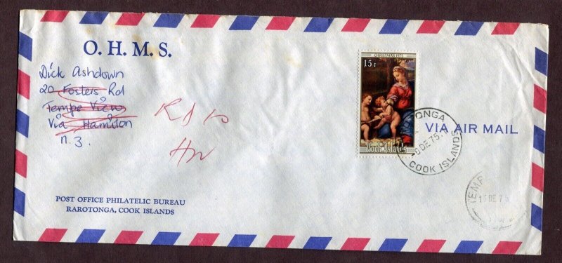COOK ISLANDS 1975-6 THREE OFFICIAL COVERS PORT VILA LOCAL USEAGE RARATONGA TO NZ