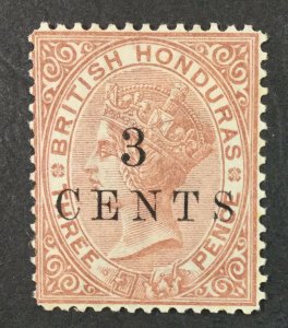 MOMEN: BRITISH HONDURAS SG #26 P14 CROWN CC MINT OG H £110 LOT #61710 