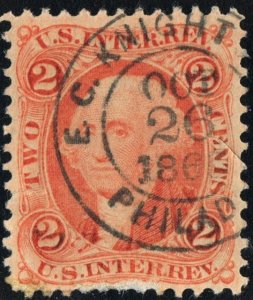 R15c 2¢ Revenue: Internal Revenue (1862) Used/CDS/Fault