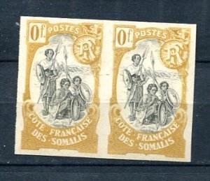 Somali Coast 1902 Imperf Proof Color Trials No gum as issued Pair 7864