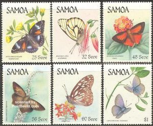 Samoa 1986, Butterflies 6v, MNH