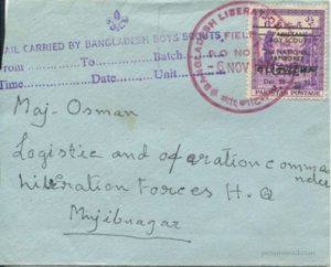 1971 Bangladesh overprints on Pakistan on SCOUT POST cover