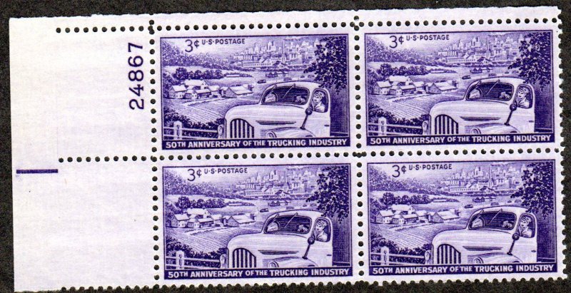 USA.  Scott # 1025, MNH, Plate Block, Cat = $ 1.00, Lot 220343 -05