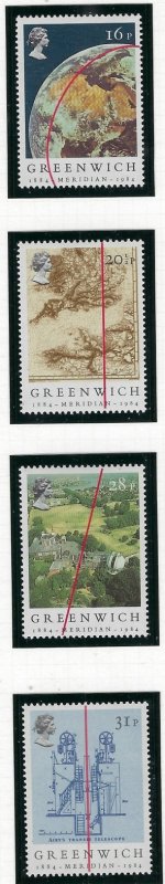 Great Britain 1058-61 MNH 1984 Greenwich Meridian, Centennial