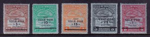 VENEZUELA — SCOTT C41/C45 — 1937 WINCHESTER PAPER SURCHARGES — MNH — SCV $36