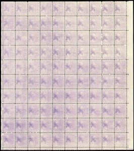 807, Mint NH 3¢ Drastic Under Inking Full Sheet of 100 Stamps - Stuart Katz