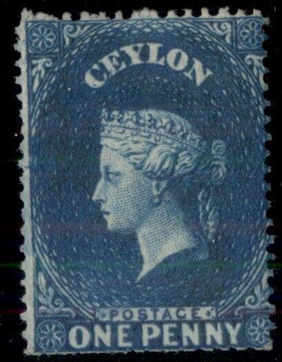 CEYLON #17, 1p blue, unused no gum, fresh and VF, Scott $210.00