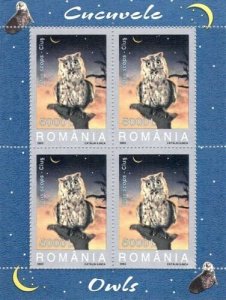 Romania 2003 birds of prey owls MNH stamps in sheets  