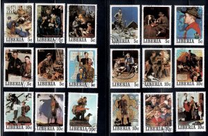 Liberia # 853a - 857j set of 50 Norman Rockwell F-VF CTO / Used - I Combine S/H