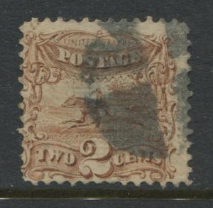 USA 1869 2 cents brown Pony Express Rider used