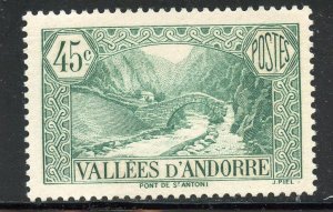 Andorra,  French # 36,  Mint Hinge.