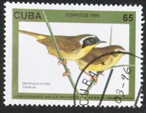 CUBA Sc# 3733  JUAN GUNDLACH BIRDS 65c   1996  used cto