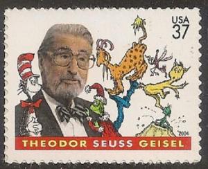 US 3835 Dr Theodor Seuss Geisel 37c single (1 stamp) MNH 2004