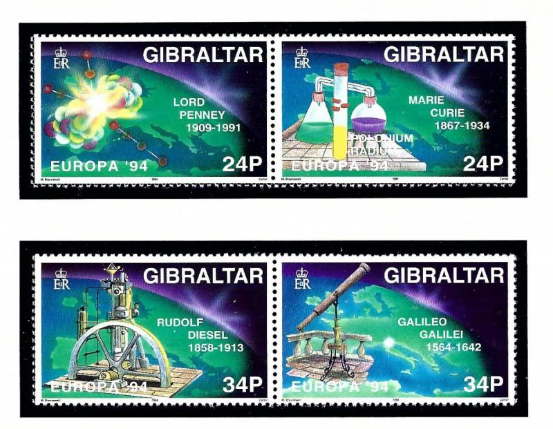 Gibraltar 654a and 656a MNH 1994 Europa