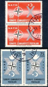 Turkey 1962 Sc 1545-6 NATO 10 Yr Anniversary FDCL 2 Stamp U