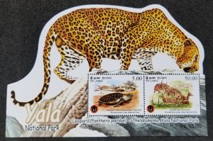 Sri Lanka Yala National Park 2013 Leopard Turtle Deer Cat (ms) MNH *odd *unusual