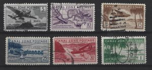 CANAL ZONE #C15- C20 Used Complete Set Airmail  2021 SCV = $47.75