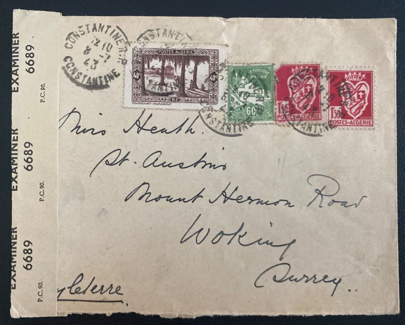 1943 Constantine Algeria Censored Cover To Working England