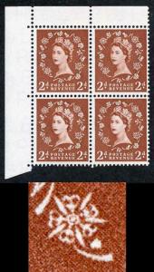 S38Br 2d Light Red Brown wmk Edward Crown Dot Over Rose U/M ( 1) 