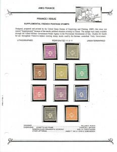 France Scott 475-476H Unused AMG France I Issue