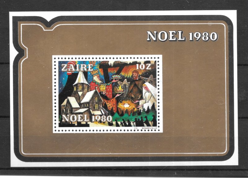 ZAIRE MNH SOUV. SHEET SC#1004 NATIVITY SCV$5.50