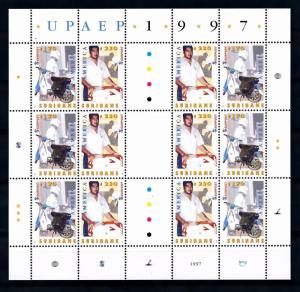 [SUV965] Surinam Suriname 1997 UPAEP Postman Miniature Sheet with tab MNH